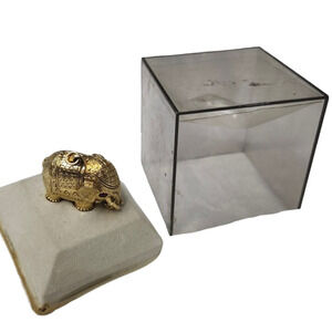 Vtg 1960s 70s Max Factor  Tiny Tusker Elephant  Perfume Solid Pendant in Box